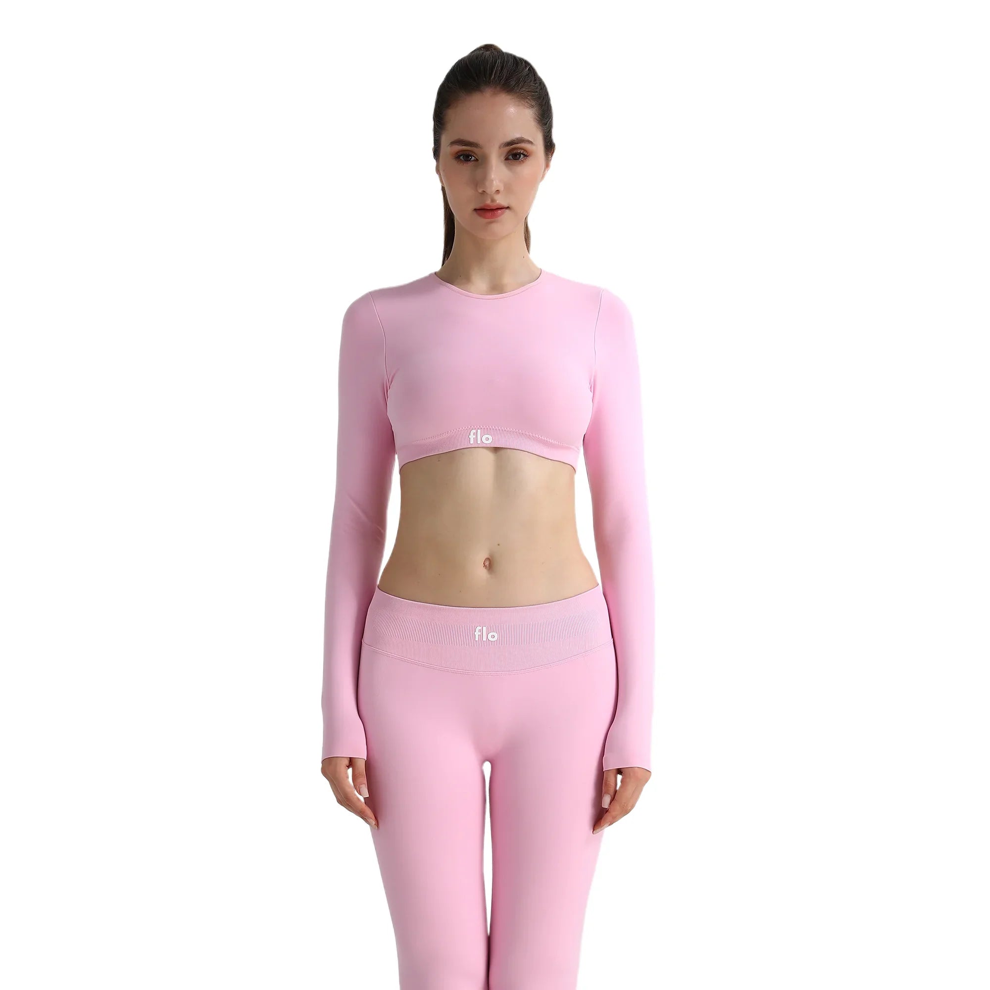 Top Cropped de Manga Comprida Flo