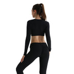 Top Cropped de Manga Comprida Flo