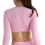 Top Cropped de Manga Comprida Flo